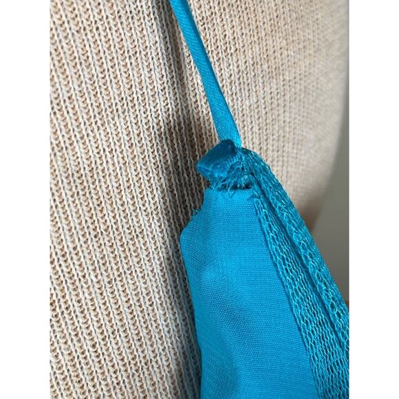 Alice + Olivia Doja V Neck Tulle High Low Tiered Blue Maxi Gown Size 8 - Picture 11 of 16